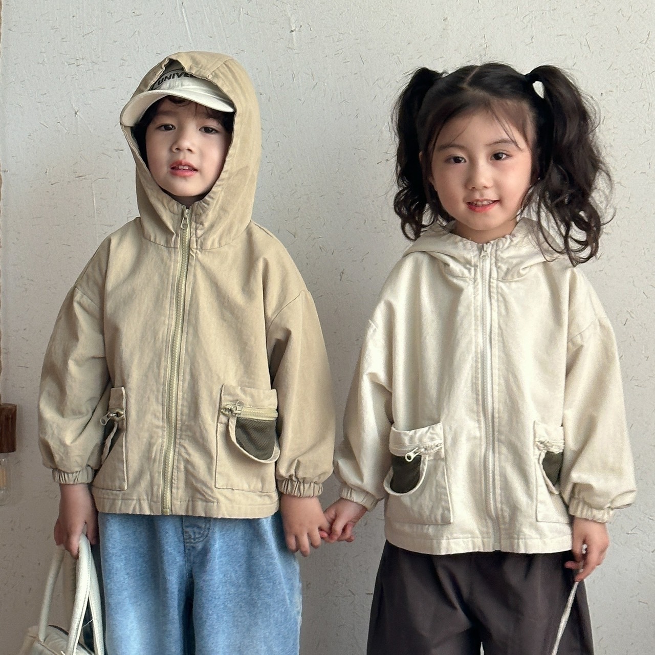 韓系網狀口袋造型外套