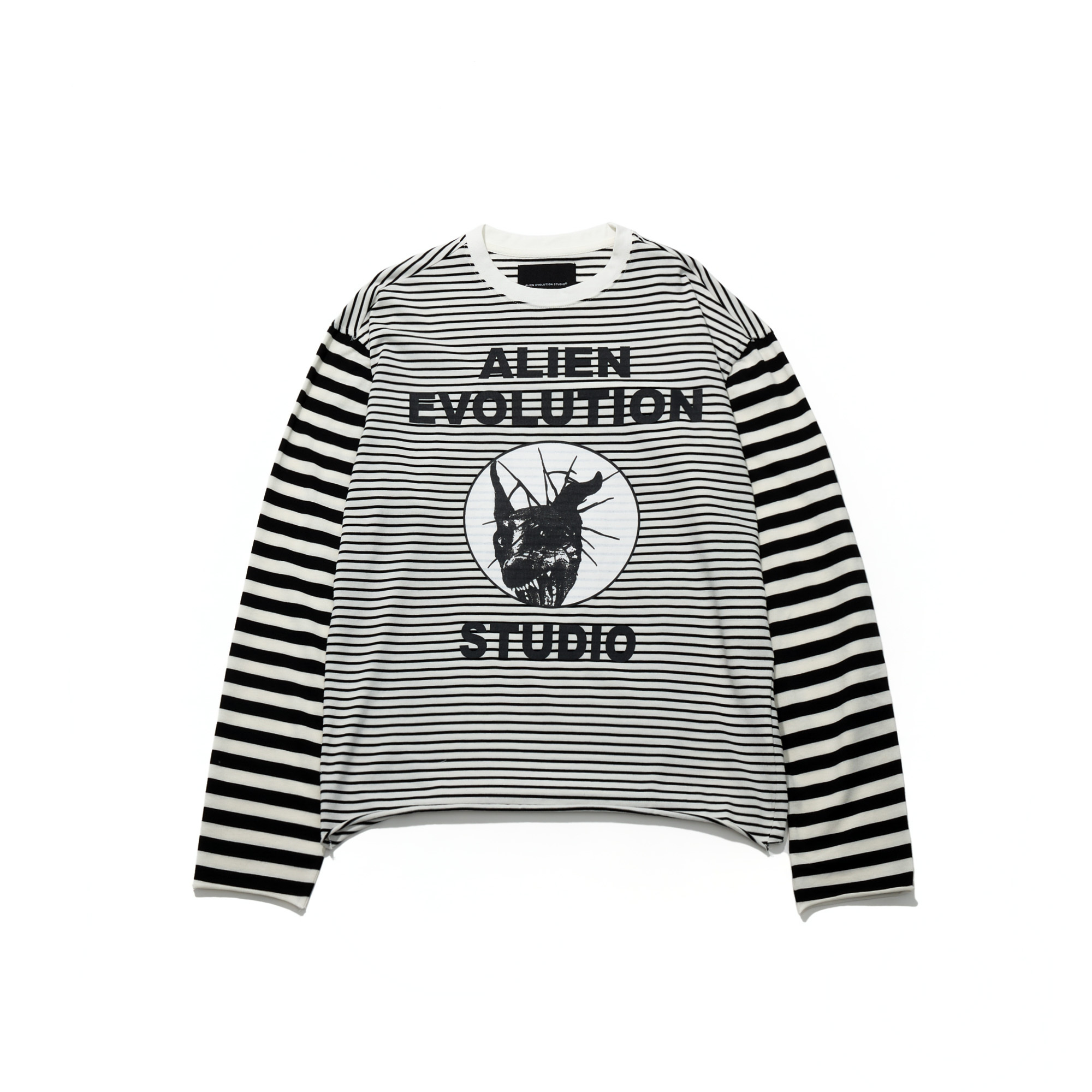 AES BLACK DOG STRIPE SPLICING LONG SLEEVE TEE