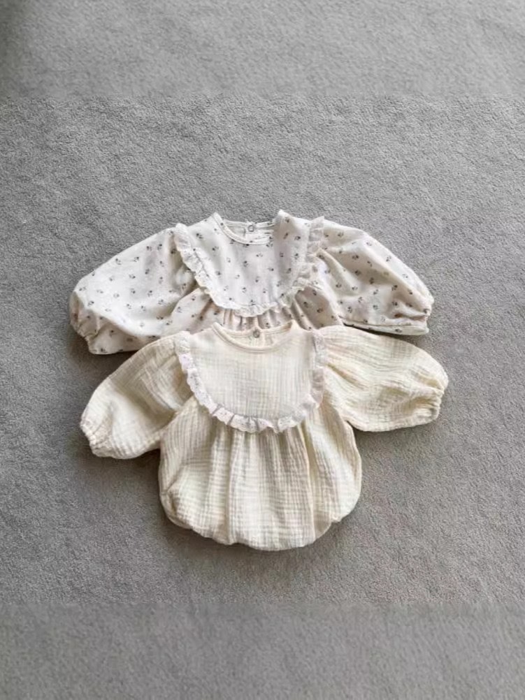 泡泡袖花領包屁衣