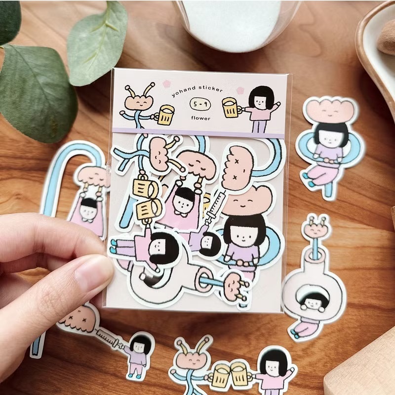 右手超人｜中貼紙｜5-9｜小花朋友