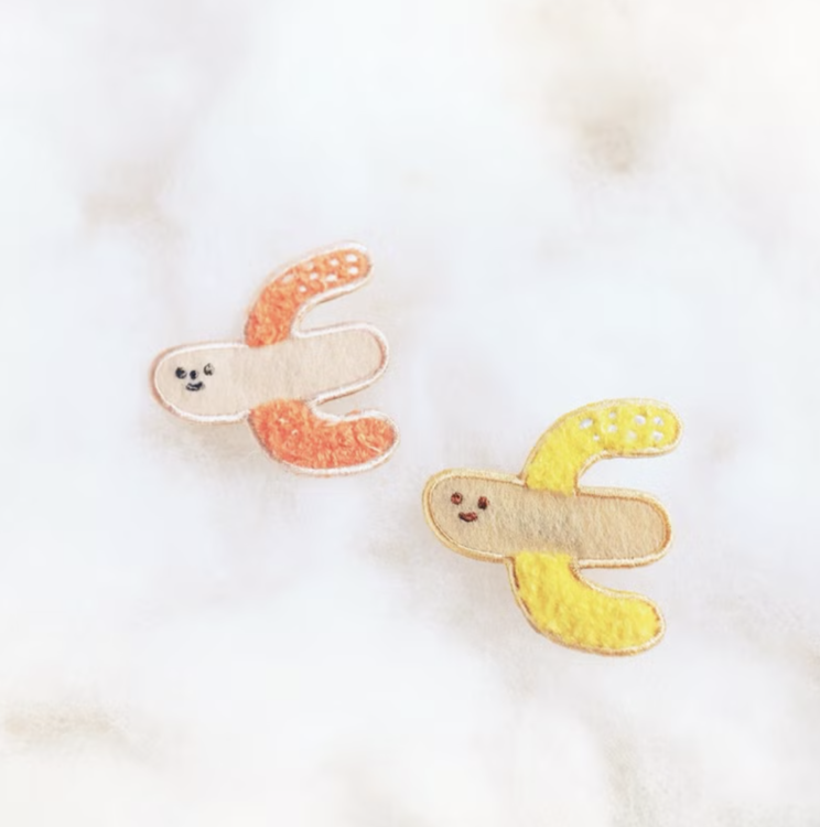 右手超人｜毛毛別針｜鳥(紅)