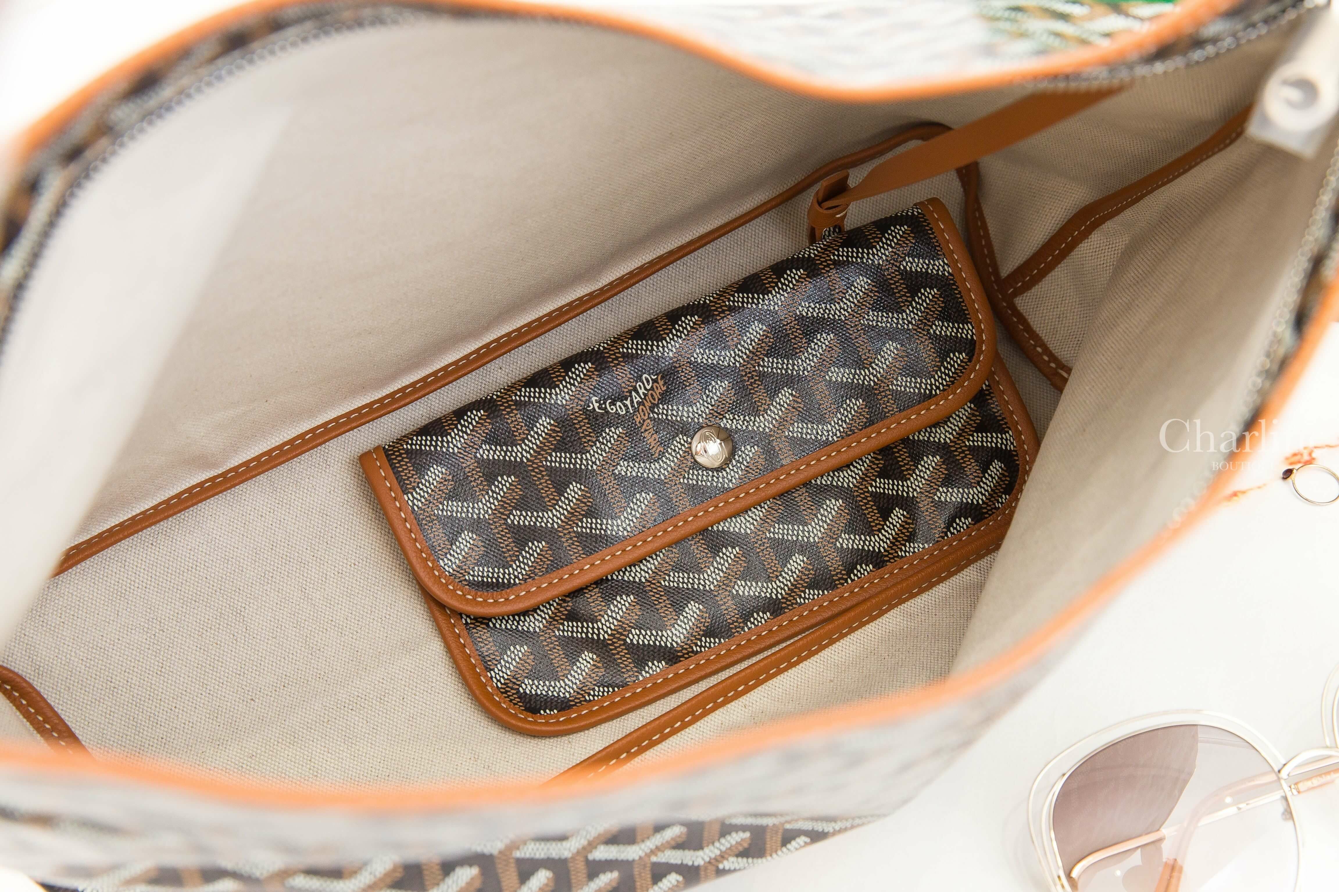 Goyard Bohème Hobo Bag 黑色拼咖啡色滾邊黃色愛心帆布小牛皮手提肩背包-Charline Boutique 精品代購
