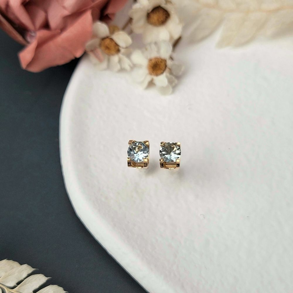 【me.luxe】K18牛頭四爪海藍寶耳環