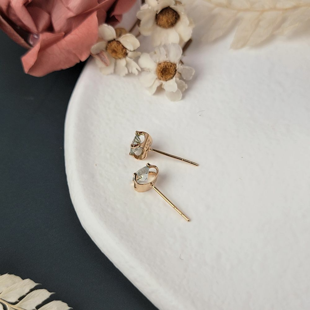 【me.luxe】K18牛頭四爪海藍寶耳環