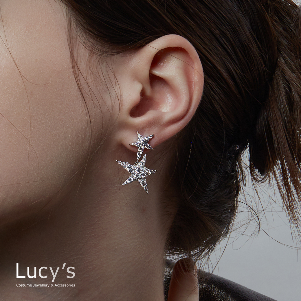 閃爍五角星 耳環 (120641)