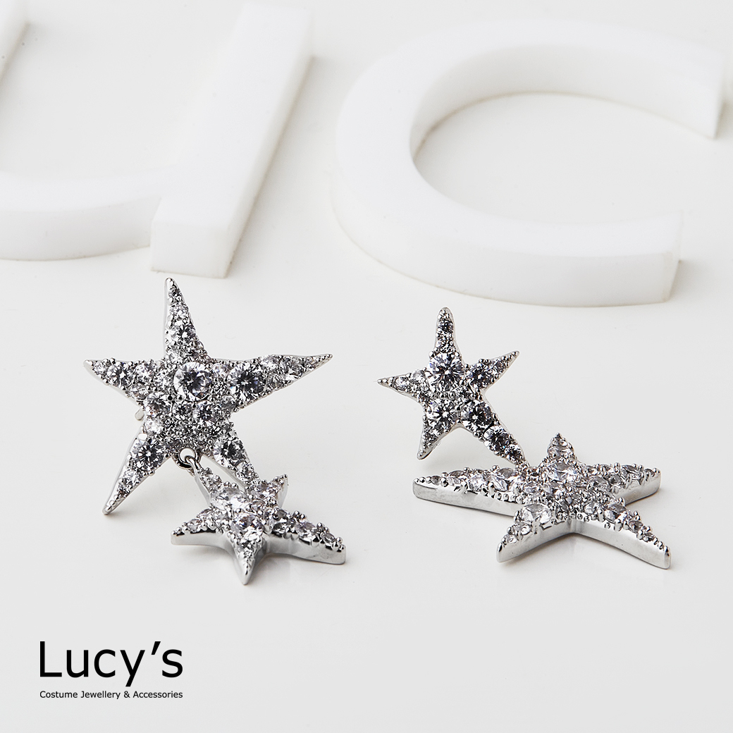 閃爍五角星 耳環 (120641)