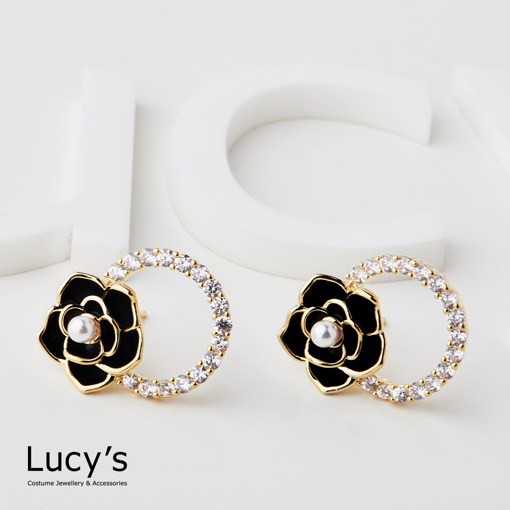 光映薔薇 耳環 (二色) (117095/117096)