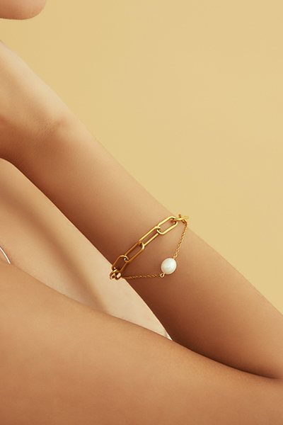 垂墜感珍珠雙層手鍊
