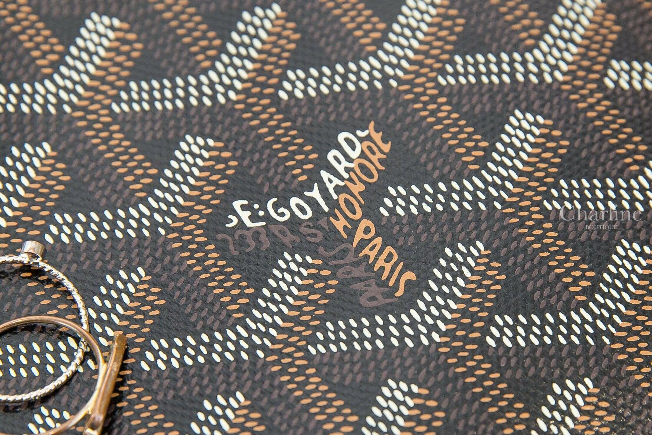 Goyard Jouvence MM Toiletry Bag 黑色帆布小牛皮中型拉鍊手拿包