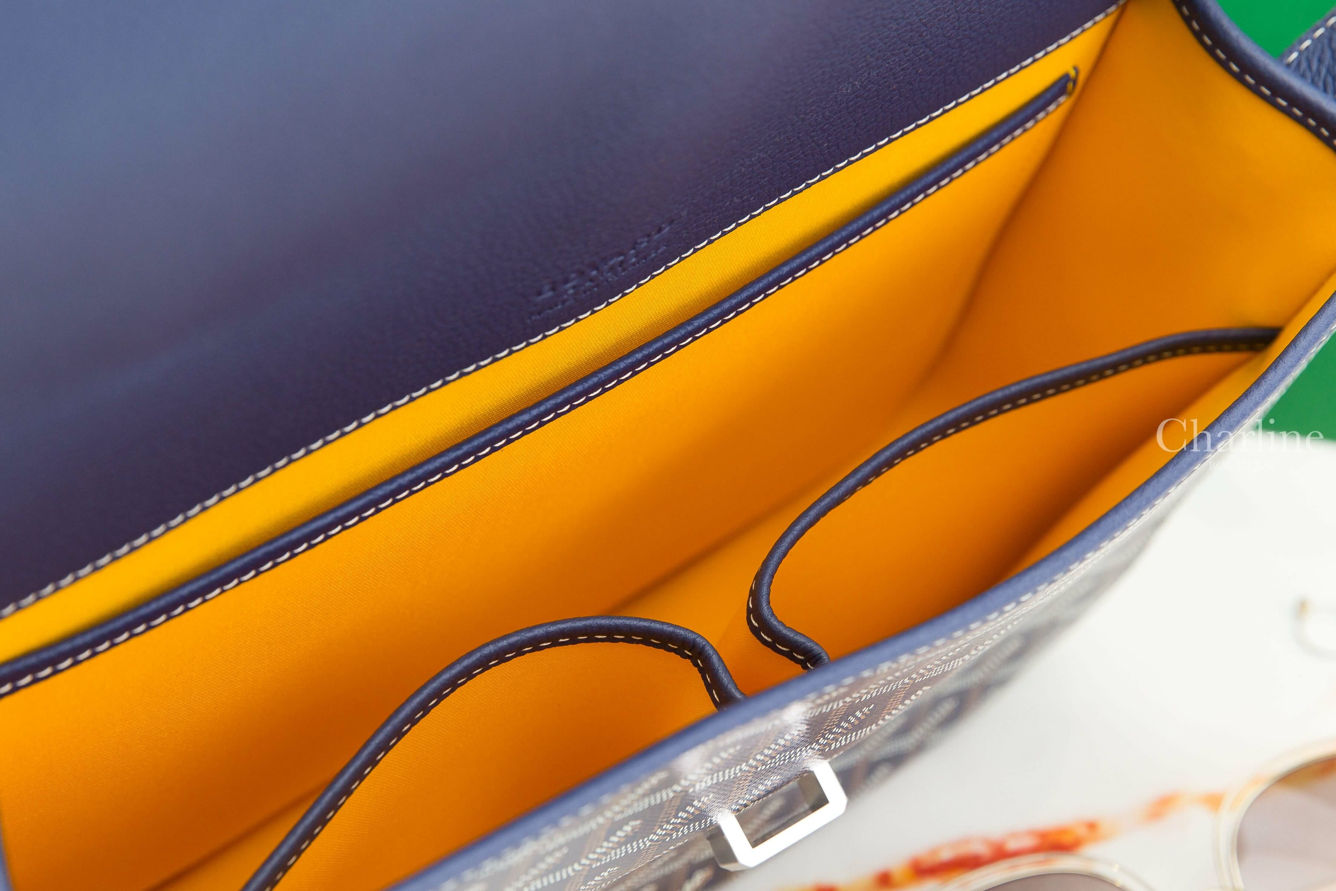 Goyard Belvedere MM Bag 深藍色帆布小牛皮中型馬鞍肩背包-Charline Boutique 精品代購