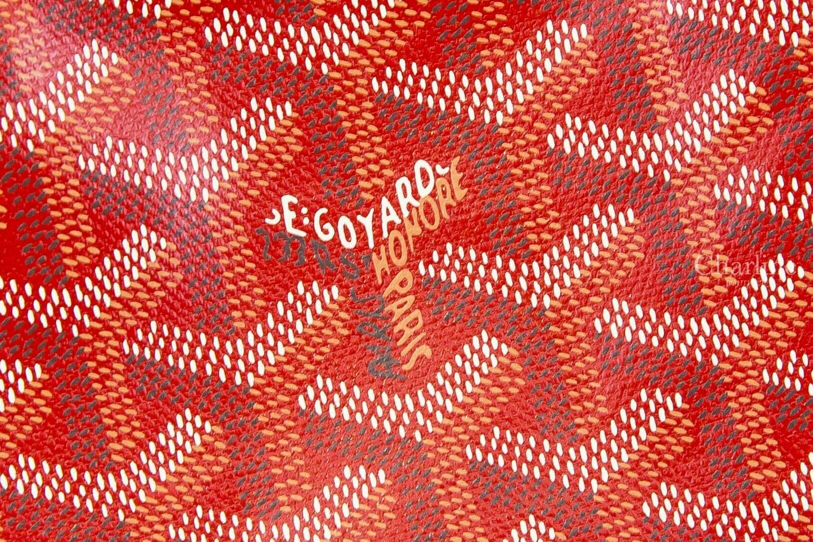 Goyard Sénat Mini Pouch 紅色迷你小牛皮黃色內裡銀色拉鍊零錢包