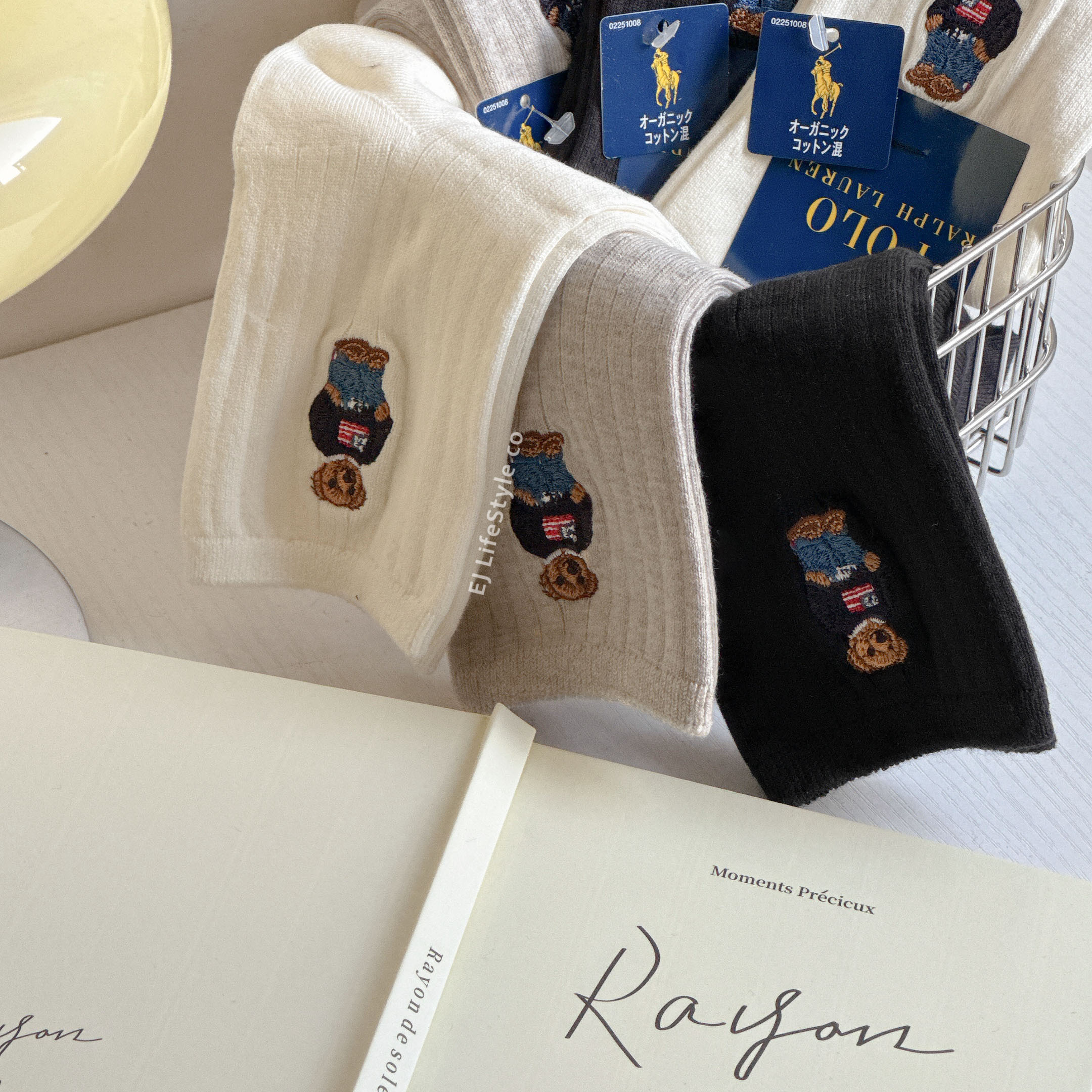 🇯🇵 POLO RALPH LAUREN 有機棉 混紡 刺繡熊熊 小熊 LOGO 長襪 女生 / 現貨