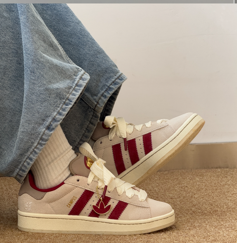 ADIDAS CAMPUS 00S 2025年 蛇年限定 燕麥紅 米色 米灰 奶茶色 奶油底 金標 蛇鱗 男女鞋 JR0093