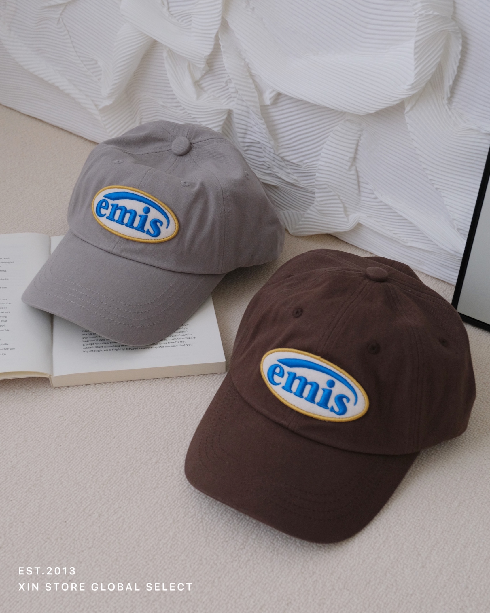 <現貨✨>Emis Wappen Ball Cap 橢圓刺繡 彩色徽章 老帽 棒球帽 灰 棕