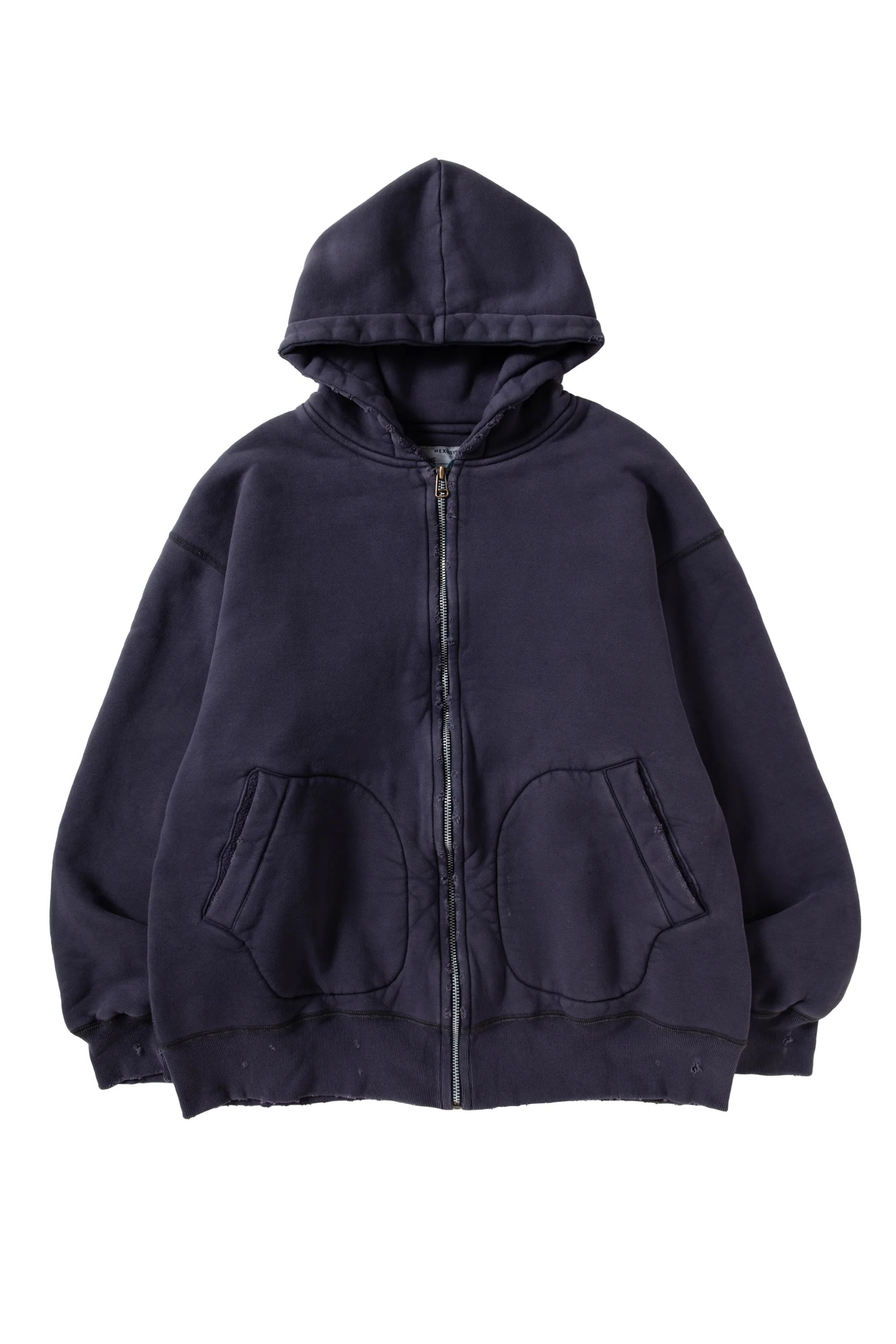 NEXUSVII. DAMAGED W-FACE HOODIE (2COL)