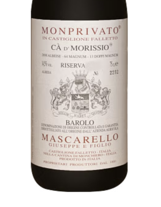 Giuseppe Mascarello e Figlio Monprivato Ca d'Morissio 2010 (RP98) (1500ml)