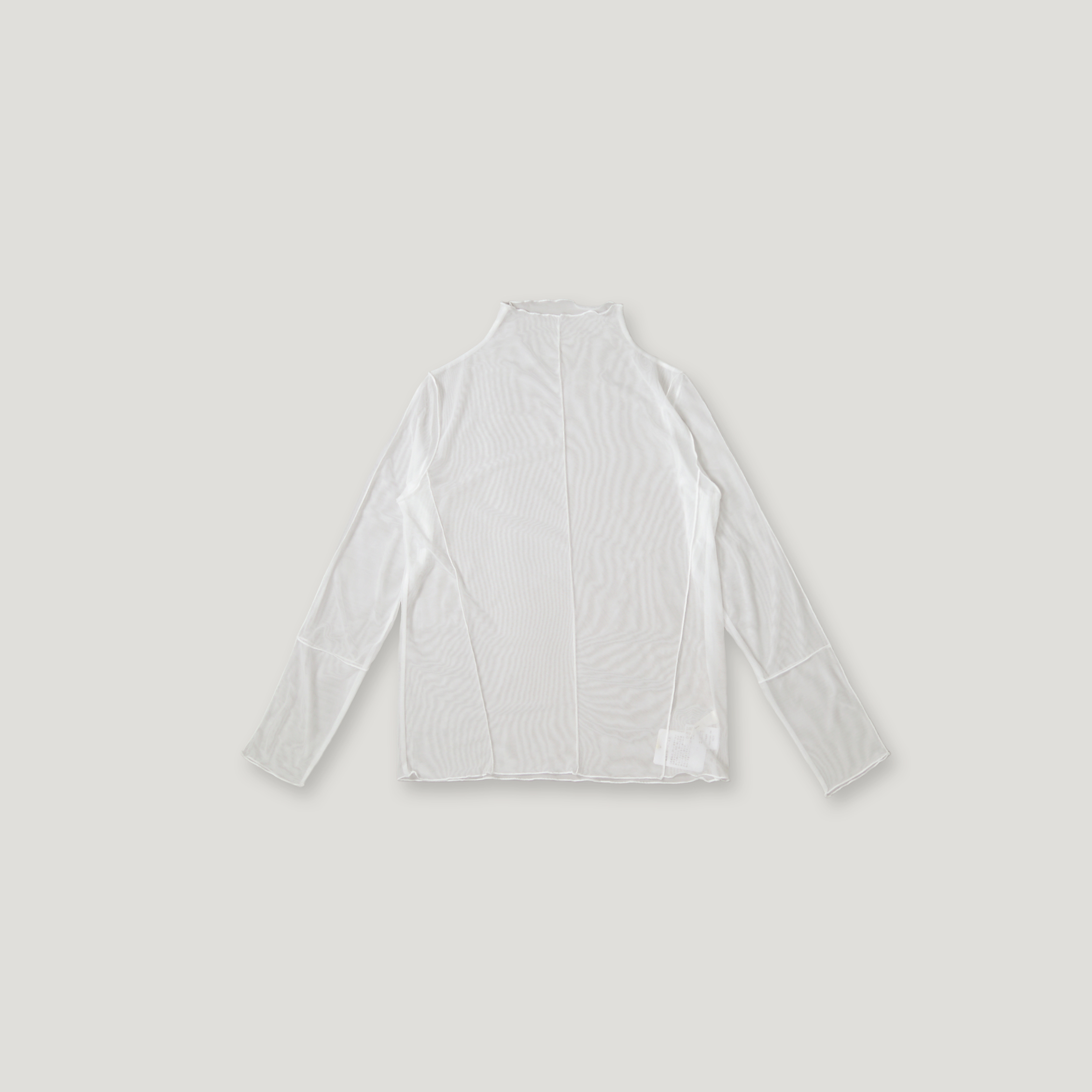 J.P.L. 微高領捲邊裁線透紗上衣 ╭ 4色 ╮