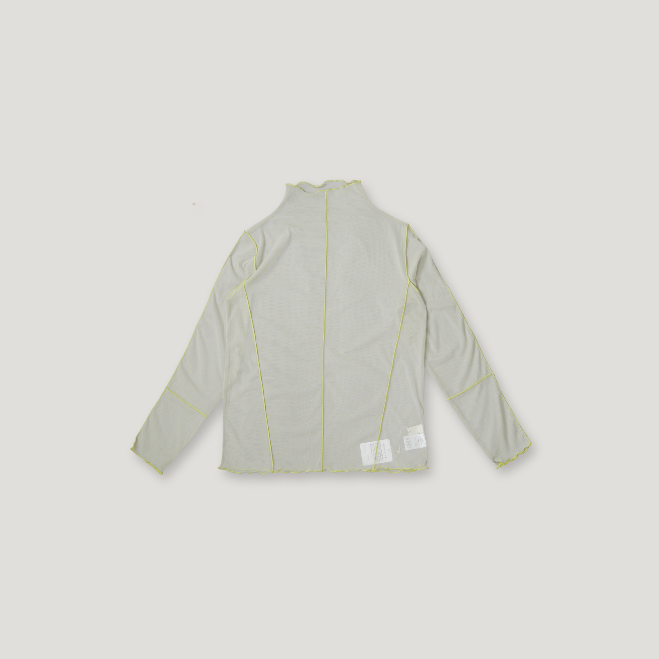 J.P.L. 微高領捲邊裁線透紗上衣 ╭ 4色 ╮