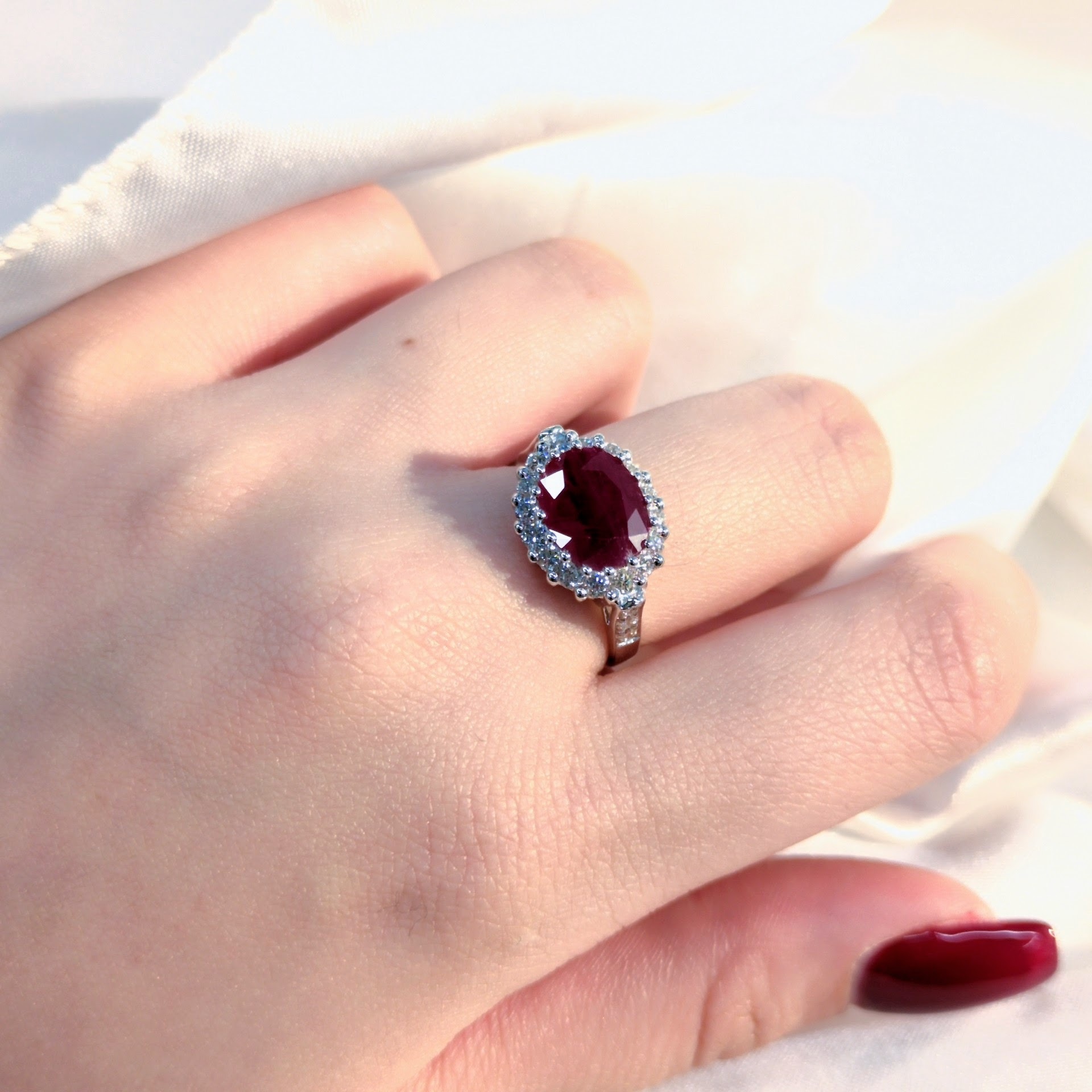 18K White Gold 2.35ct Ruby and Diamond Ring