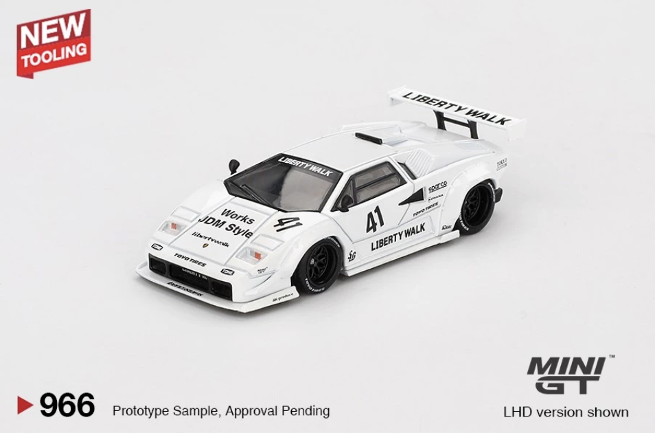 Mini GT #966 Lamborghini Countach LB-WORKS White 2024 T