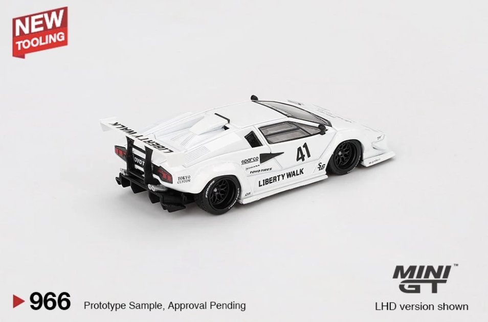 【預訂】Mini GT #966 Lamborghini Countach LB-WORKS White 2024 Tokyo Auto Salon