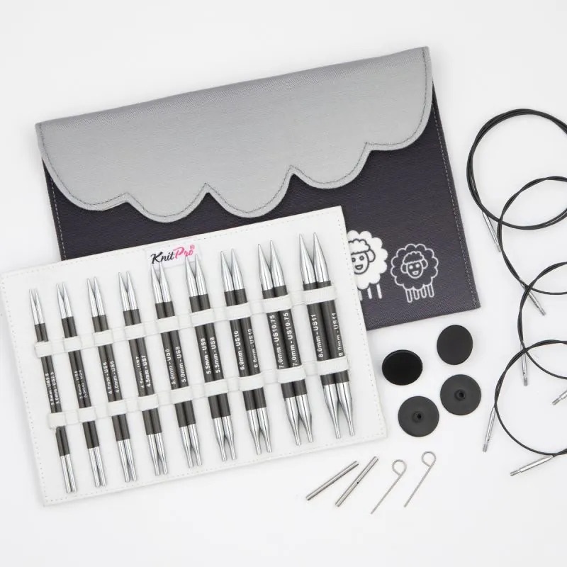 KnitPro - Karbonz 碳纖維 13cm (5”) 組合式輪針套組 - 多規格