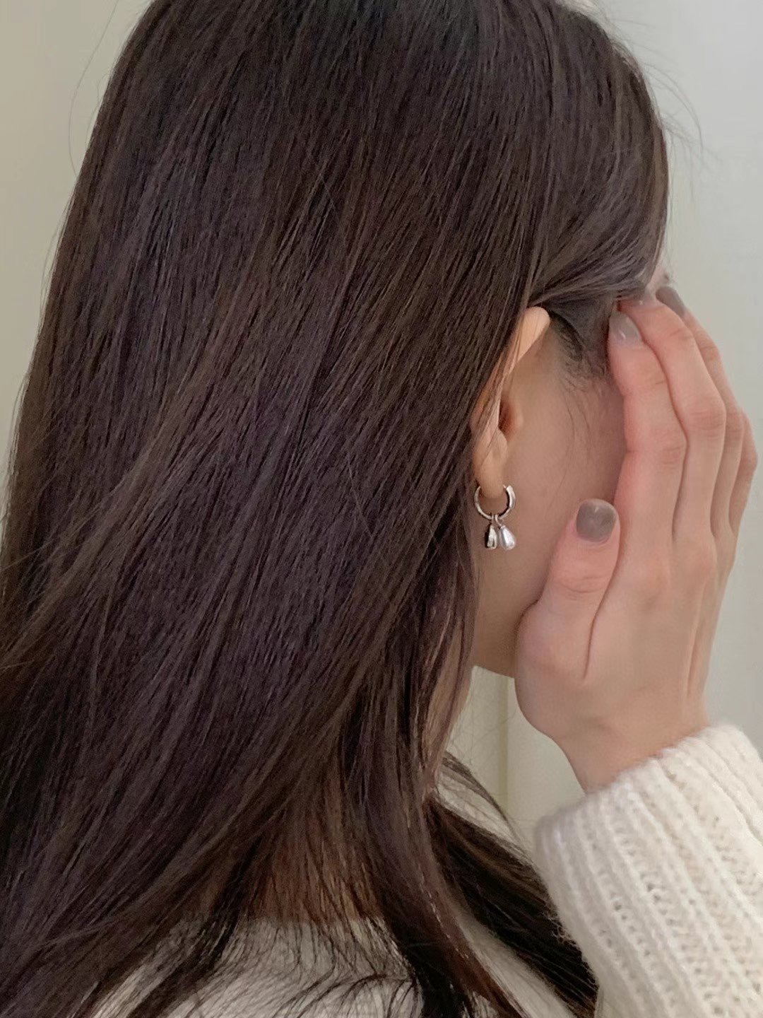 珍珠小水滴耳環