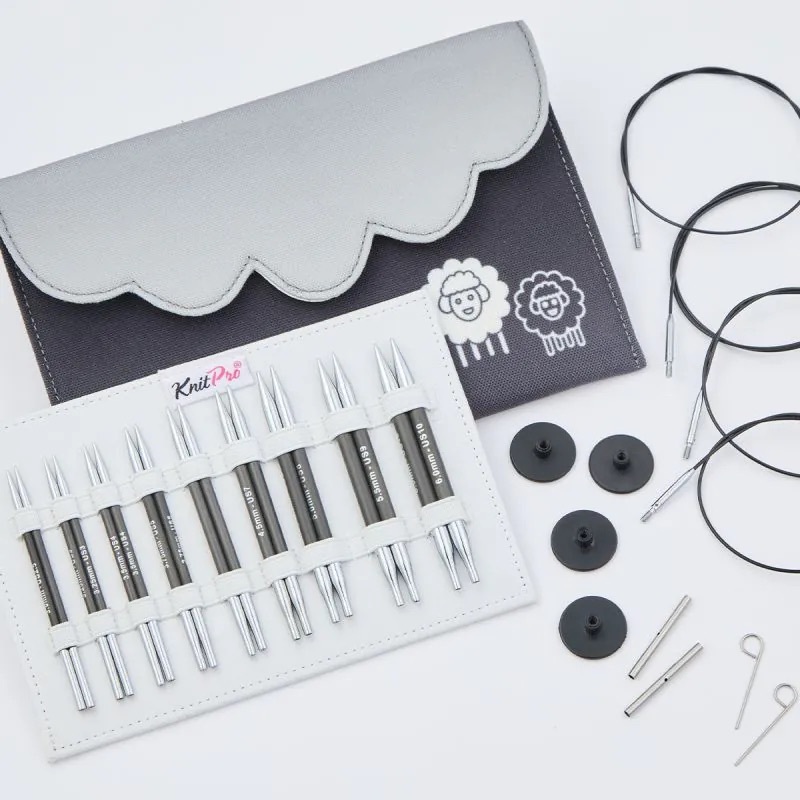 KnitPro - Karbonz 碳纖維 10cm (4”) 組合式短輪針套組 - 多種組合可選