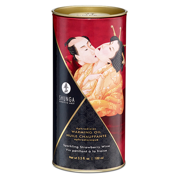 SHUNGA Sparkling Strawberry Wine Warming Massage Oil 100ml