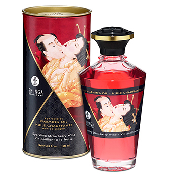 SHUNGA Sparkling Strawberry Wine Warming Massage Oil 100ml