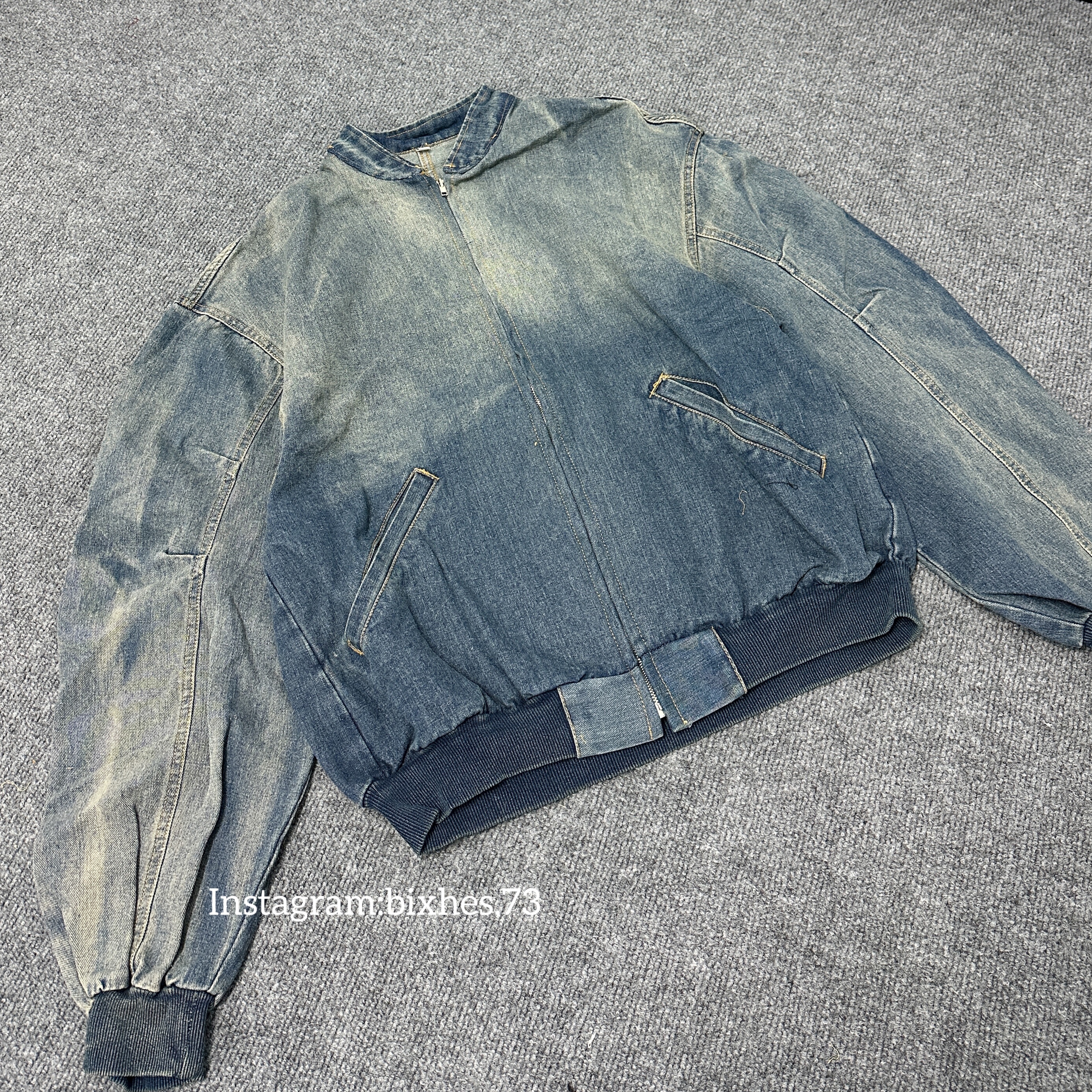 水洗落肩寬版牛仔夾克(F00057)