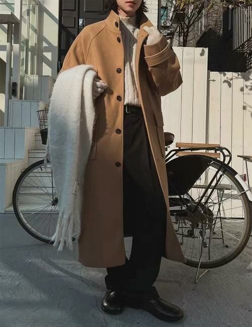 淨色企領開胸長褸 GARMENTS-021JK