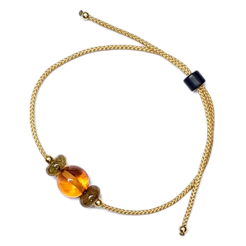 金絲琥珀&火供龍麟珠 中國結手鍊【十方】154279