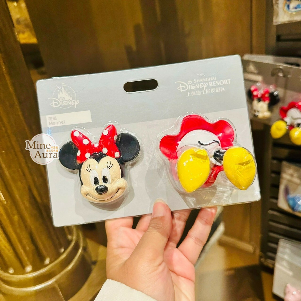 米妮 Minnie 大頭+屁屁 屁股 造型 磁鐵 2入組 -上海迪士尼樂園