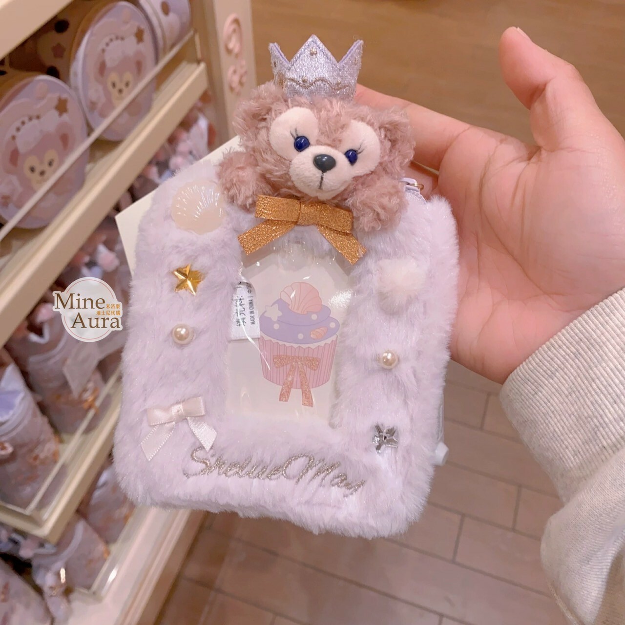 夢幻慶典系列 雪莉玫 ShellieMay 絨毛大頭 造型 掛繩 票卡夾 票卡包 -上海迪士尼樂園
