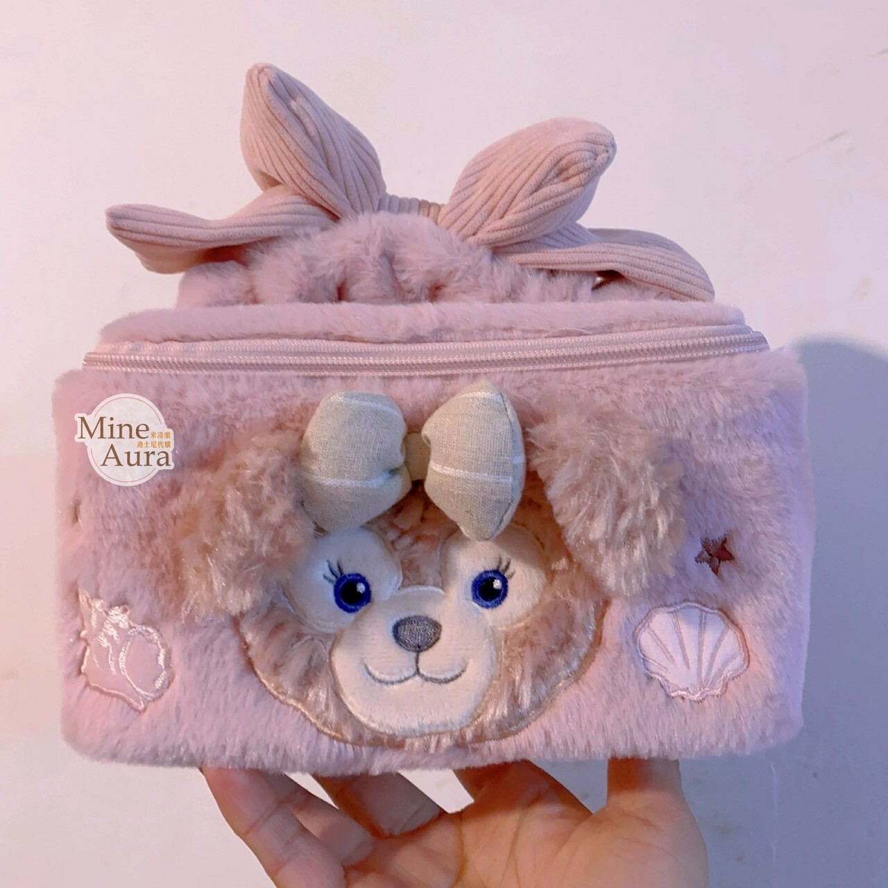 (限時特價) 雪莉玫 ShellieMay 絨毛造型 手提收納包 化妝包 -上海迪士尼樂園