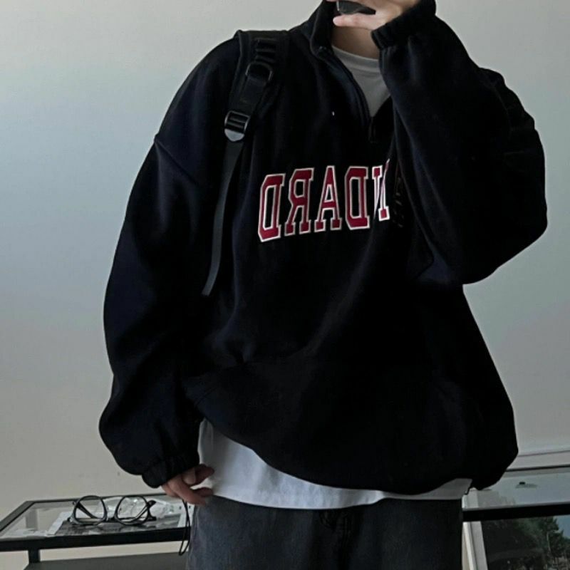 企領英文字毛絨衛衣 T5645