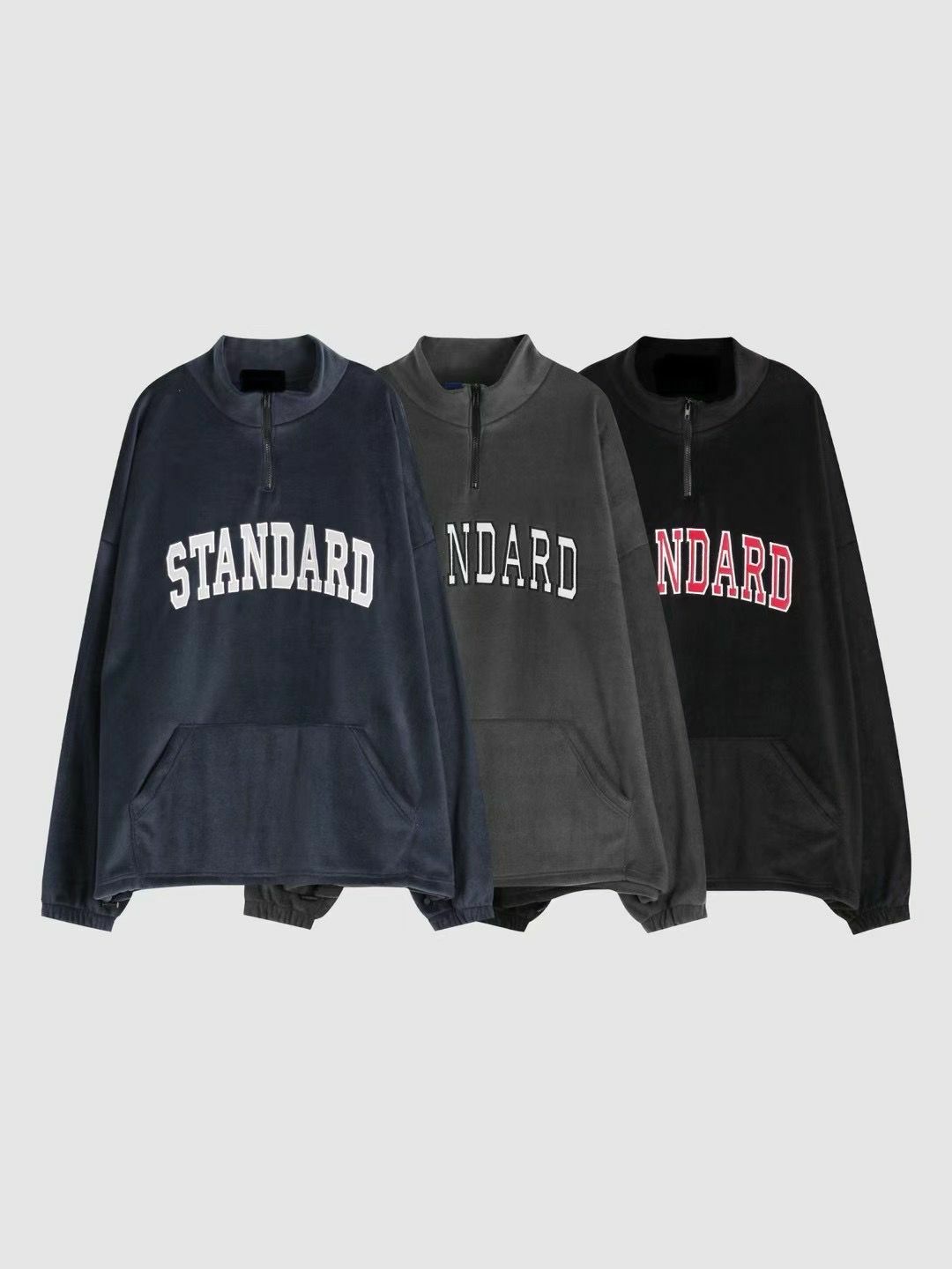 企領英文字毛絨衛衣 T5645