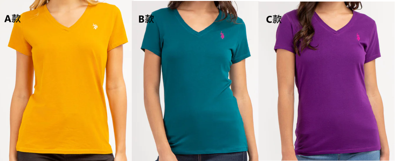 【預購】U.S. POLO ASSN G012353 女裝V領短袖TEE