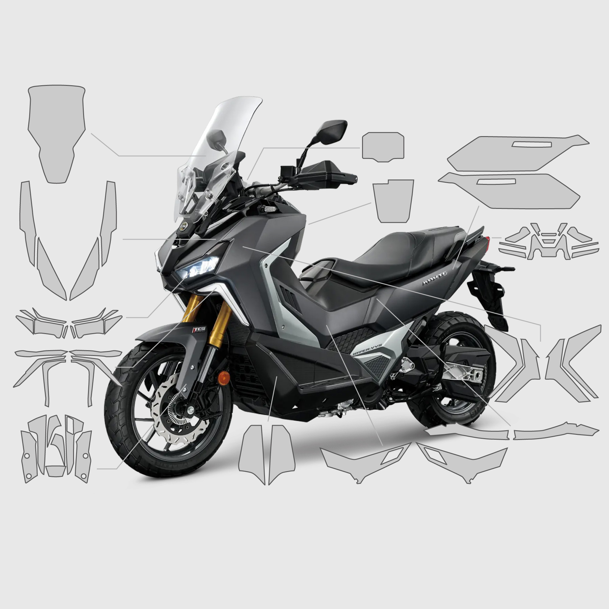 SYM ADXTG 400 劍齒虎｜3M頂級犀牛皮保護膜