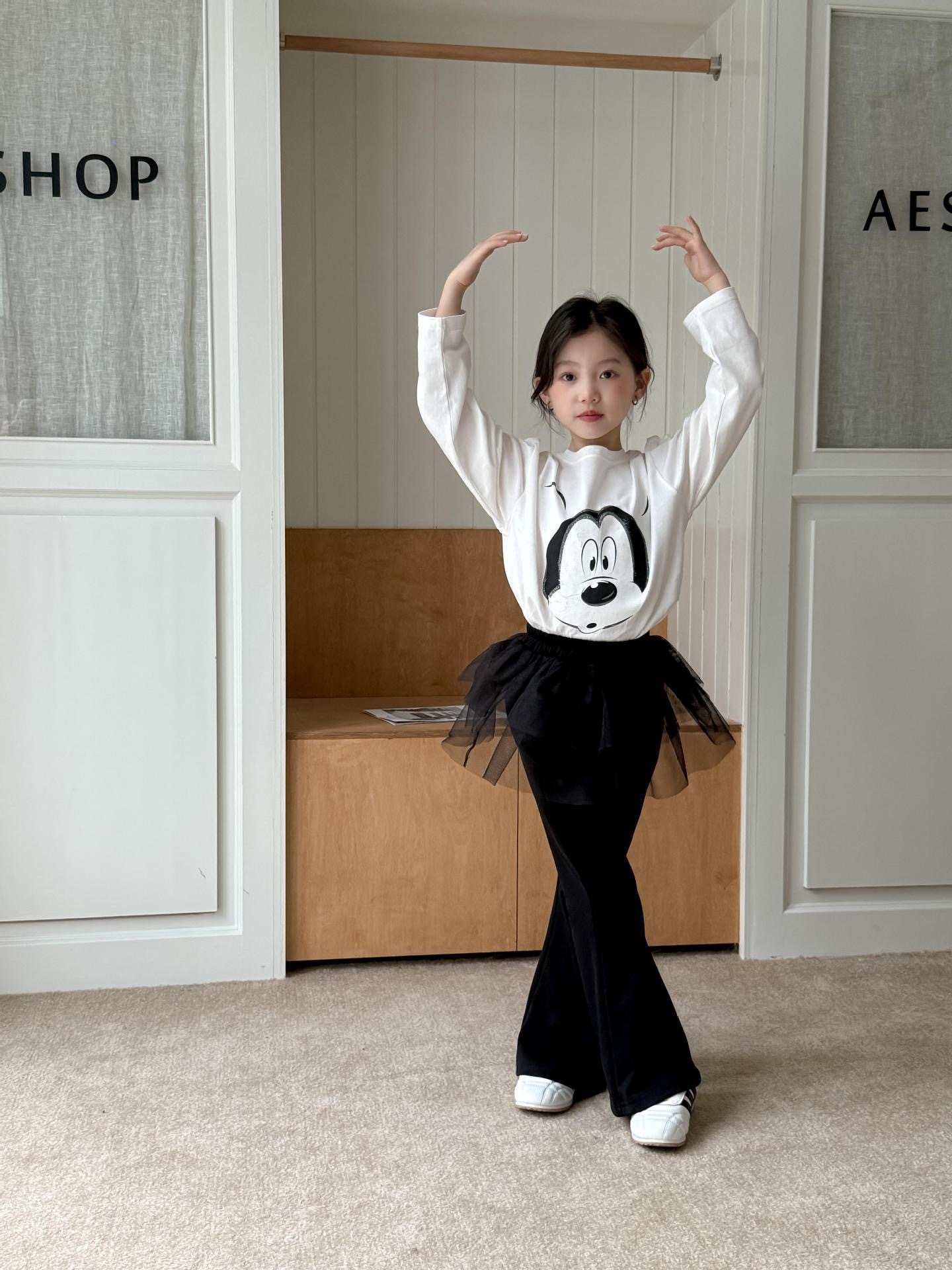 優雅拼接紗裙假兩件喇叭褲