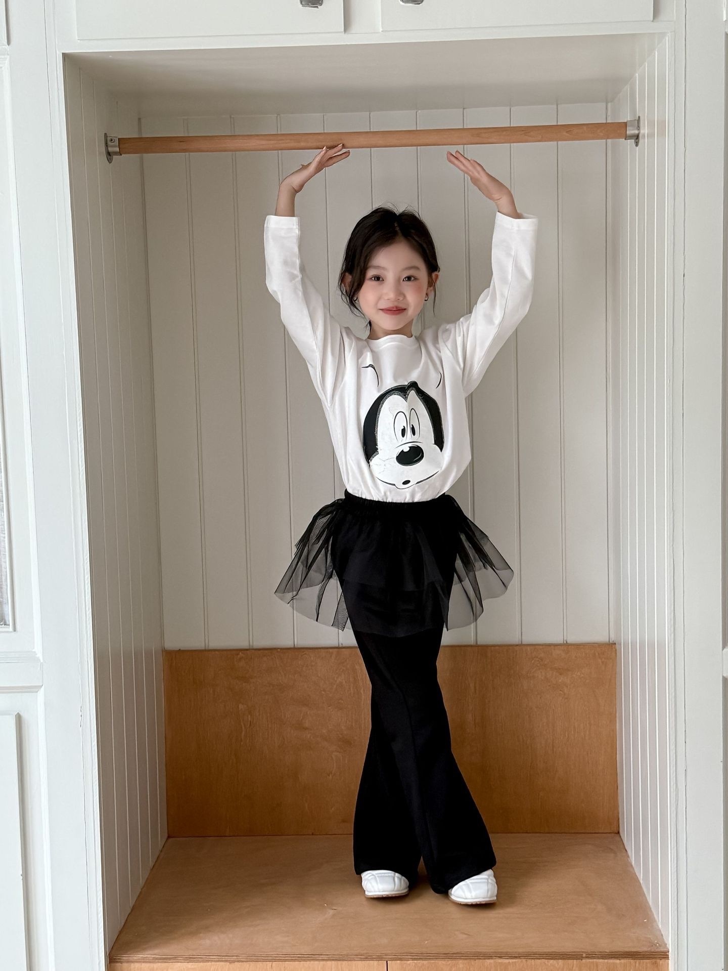 優雅拼接紗裙假兩件喇叭褲