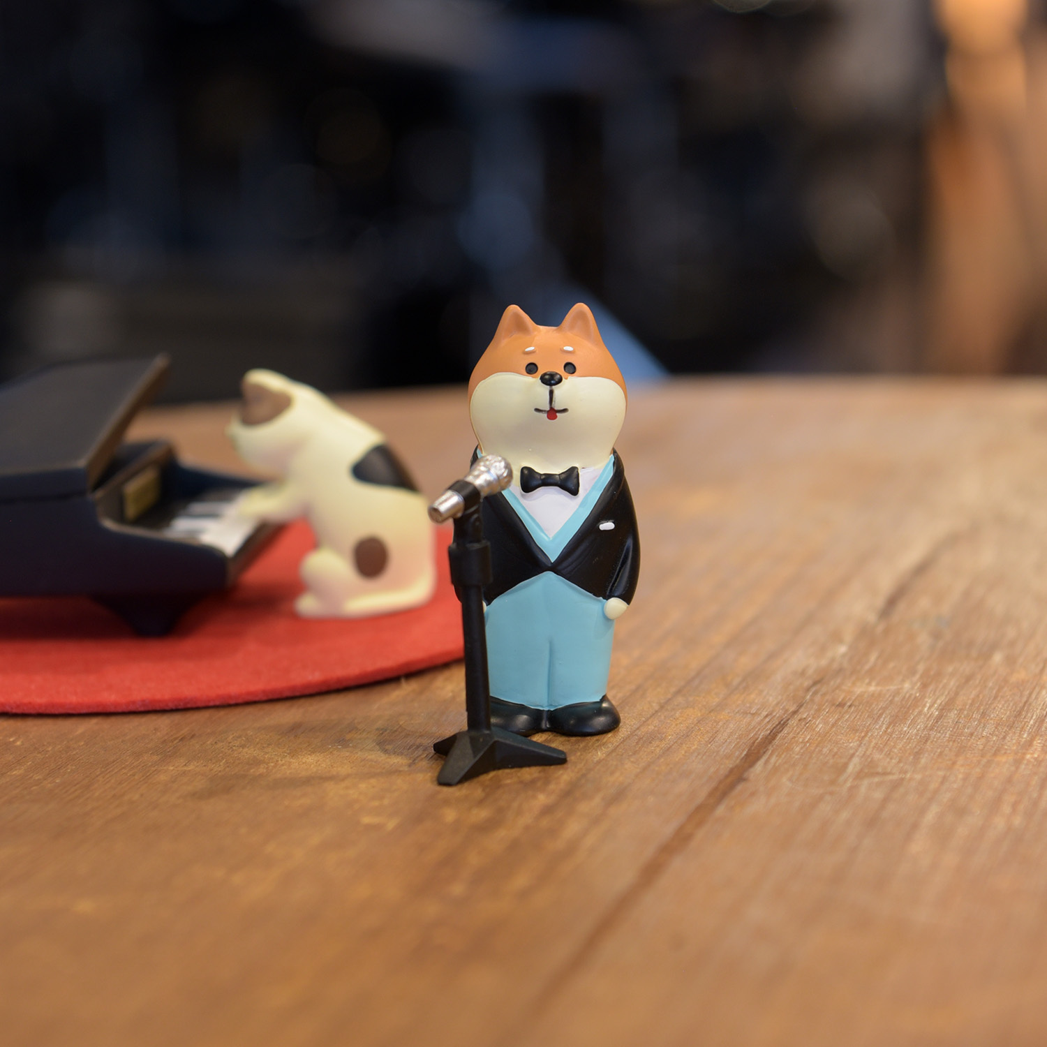 QH041-QH043-070 可愛音樂會 柴犬 三角鋼琴 音樂貓 模型擺飾 生日禮物 擺件