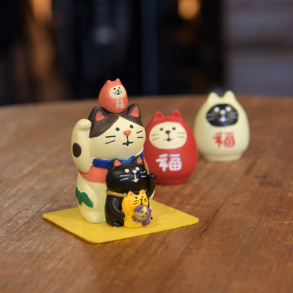QH107-QH007 疊福貓 達摩貓 招財貓 開運吉祥物 模型擺飾 生日禮物 擺件
