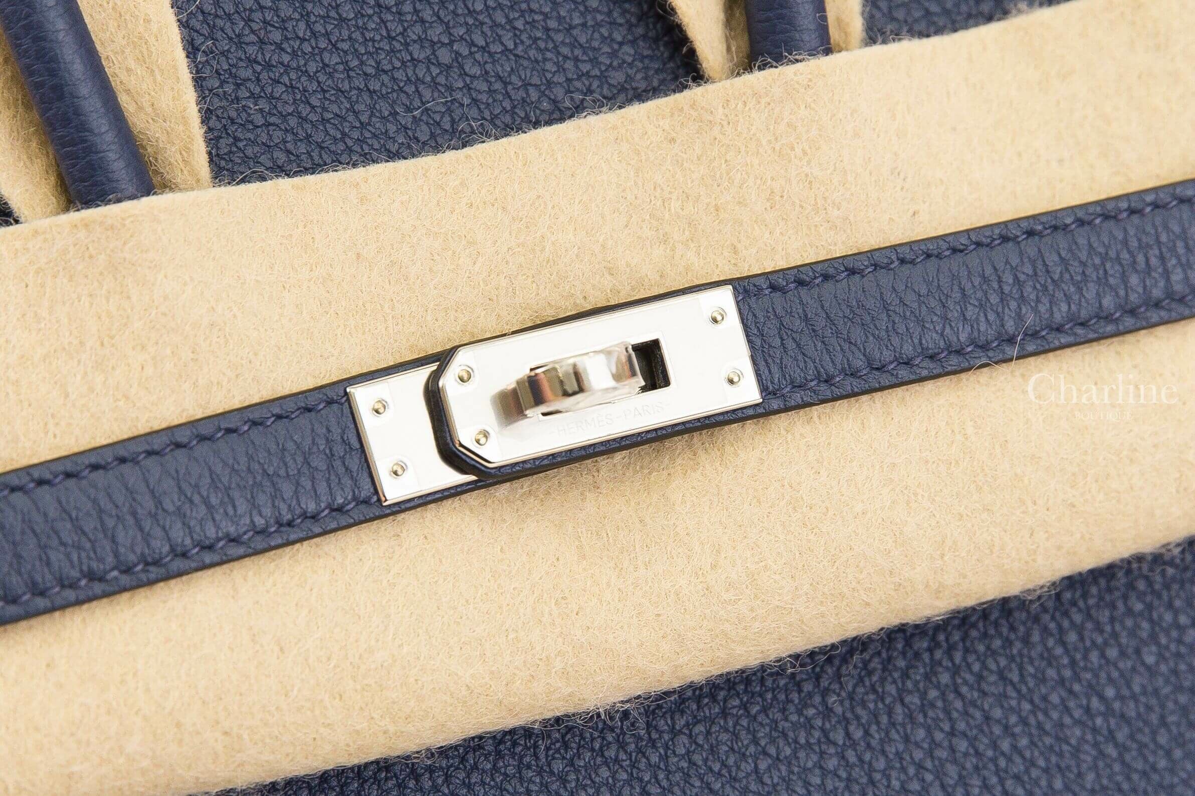 Hermès Birkin 25cm 7U Navy Togo 深海藍銀釦鉑金包