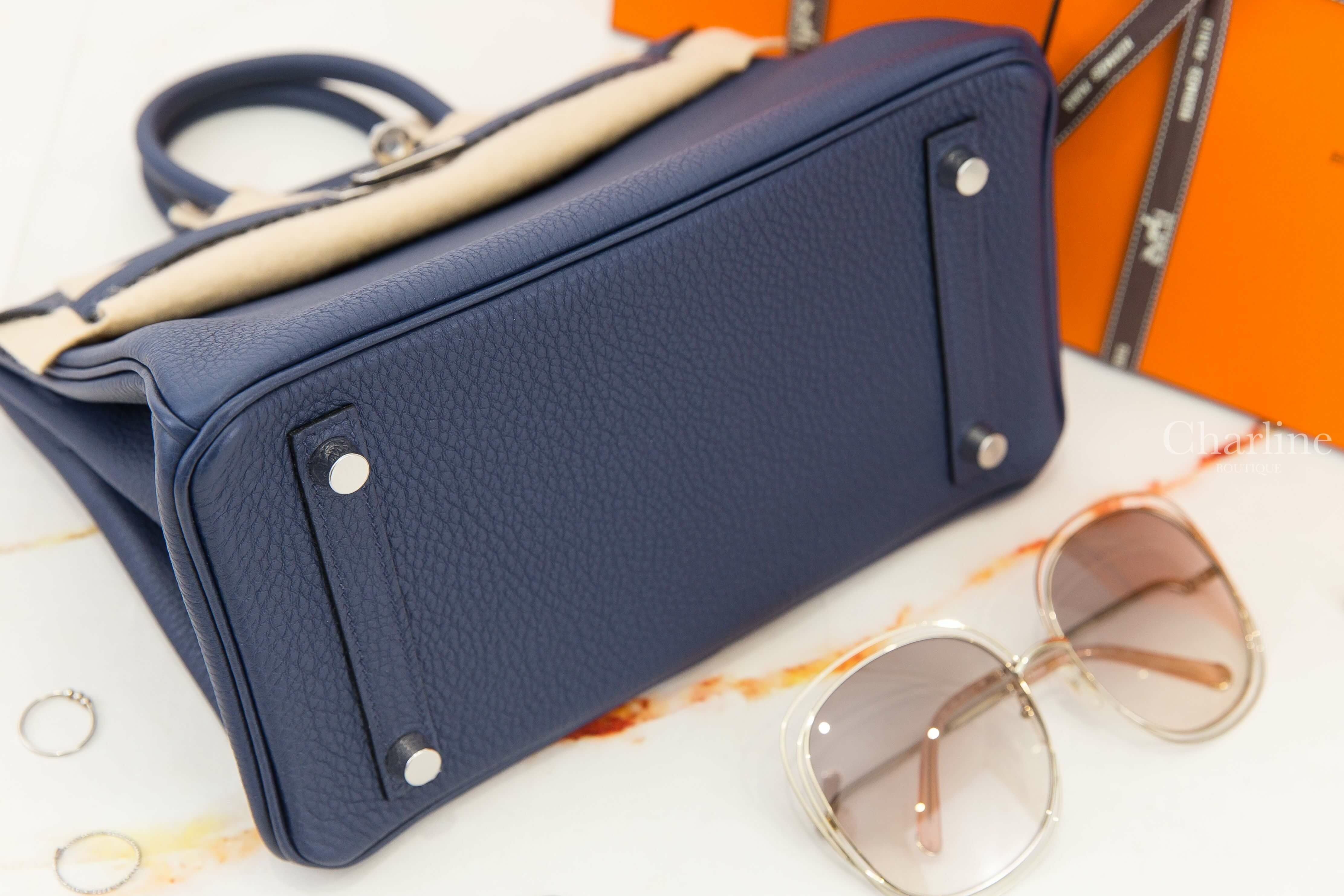 Hermès Birkin 25cm 7U Navy Togo 深海藍銀釦鉑金包-Charline Boutique 精品代購