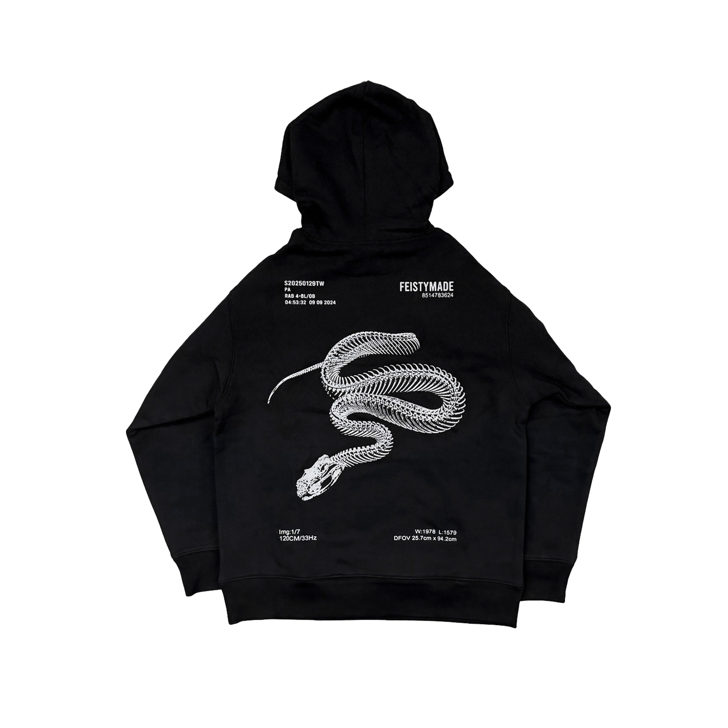 FEISTY 25NEWYEAR SNAKE HOODIE 蛇年帽踢 黑色 FS-US25-39 [台灣現貨]