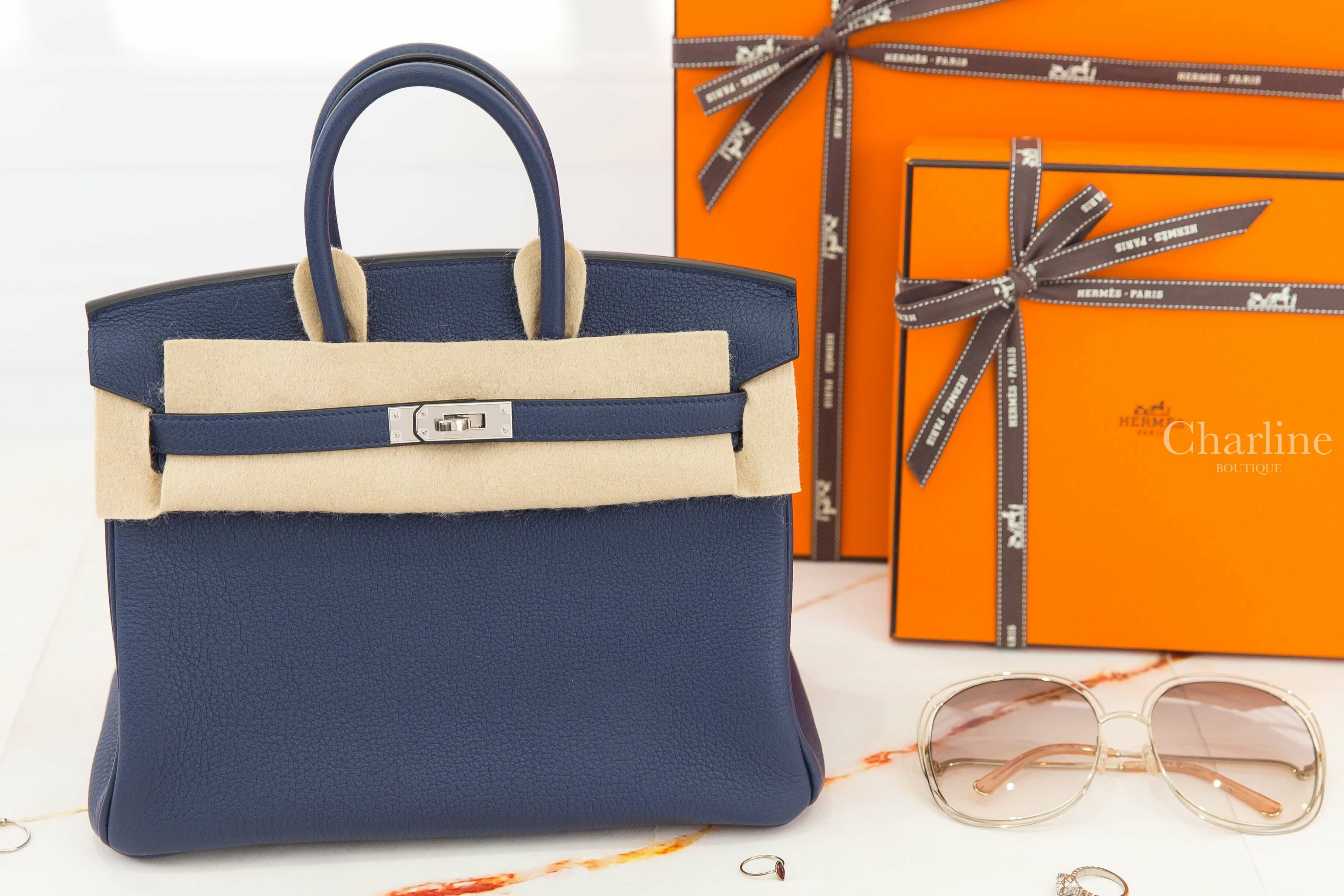Hermès Birkin 25cm 7U Navy Togo 深海藍銀釦鉑金包