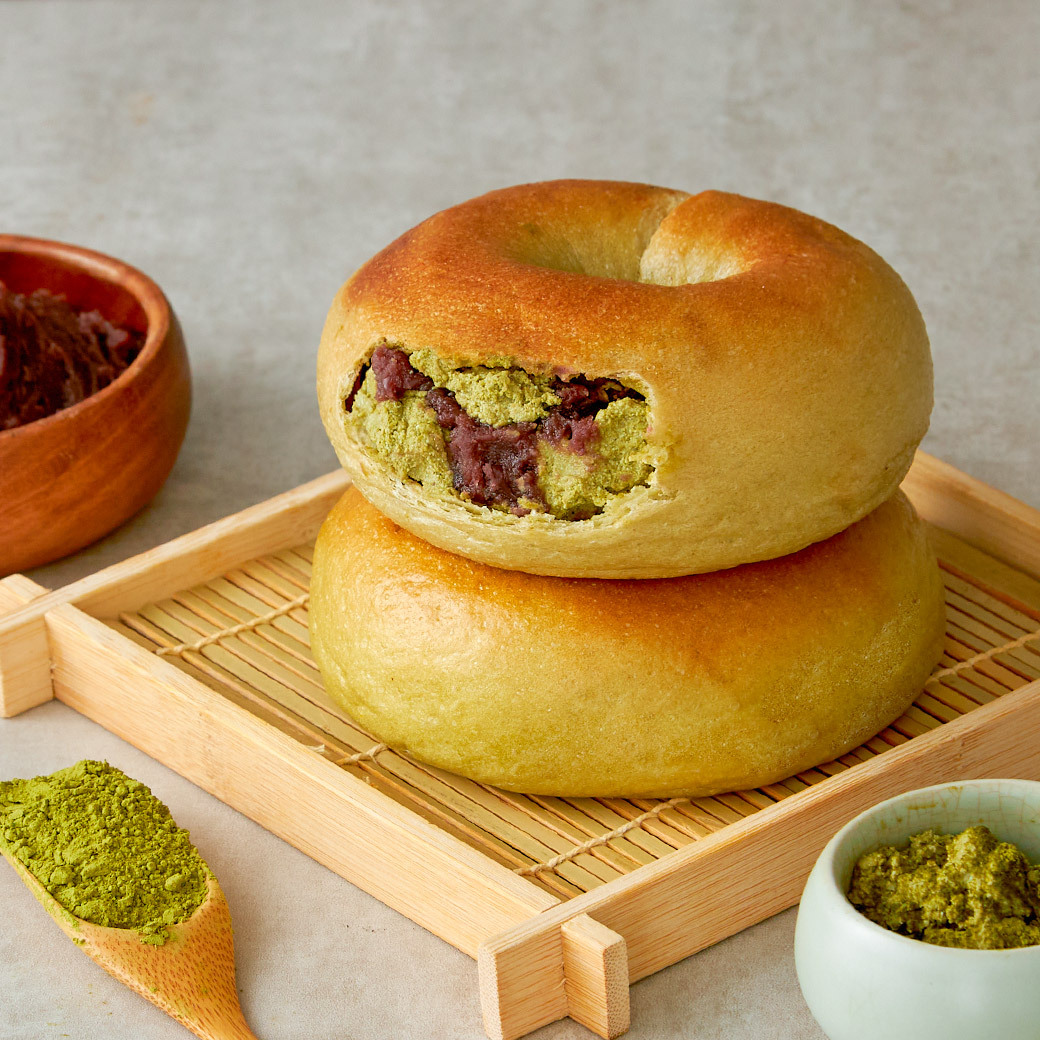 抹茶紅豆乳酪減醣貝果3入