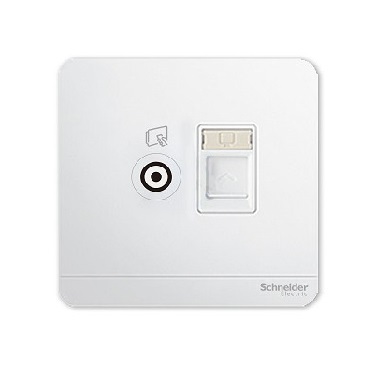 R052 奐尚  單位電視及單位RJ45數據插座,Keystone面板備防塵活門(不連模塊)